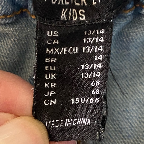 Forever 21 Kids Wide Leg Floral Jeans Size 13/14 Garden Girl, Boho - Picture 3 of 10
